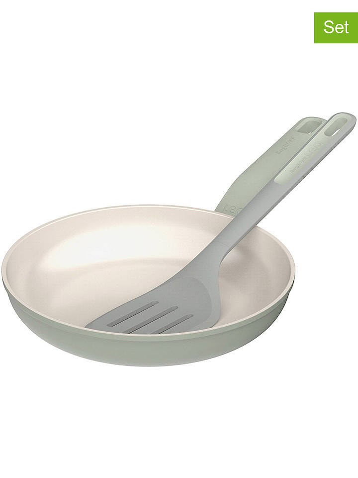 BergHOFF 2tlg. Set: Bratpfanne "Balance" in Creme/ Grün - Ø 24 cm - onesize