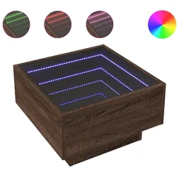 vidaXL LED-Couchtisch Braun Eichen-Optik 50x50x30 cm Holzwerkstoff