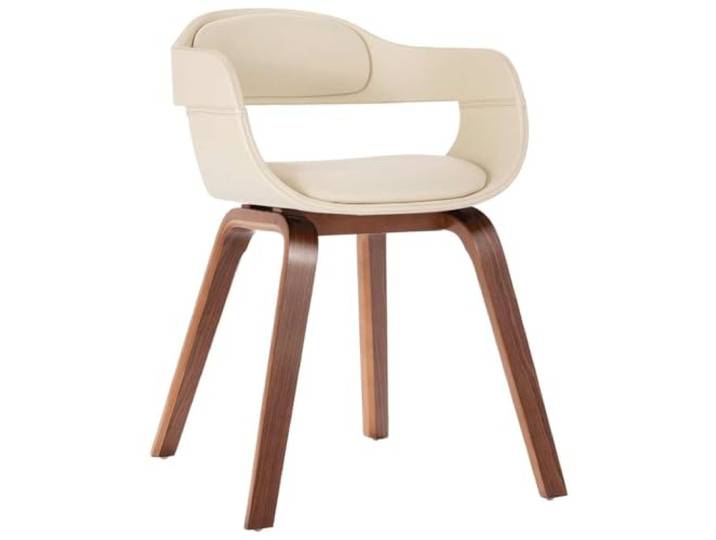 Todiikf Esszimmerstuhl Weiß Kunstleder Bugholz Polsterstuhl Komfortabler Beistellstuhl mit schaumstoffgepolsterter Sitzfläche für Küche und Esszimmer, belastbar bis 110 kg.