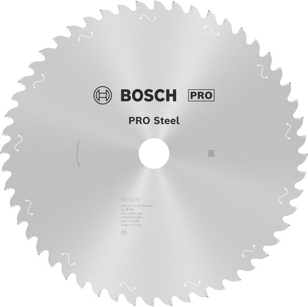 Bosch PRO Steel Sägeblatt für Kreissägen, Netz-/kabelgebunden, 254 x 2,2x 25,4 mm, T52 2608844867