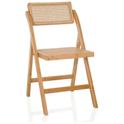 Klappstuhl / Diningstuhl TUDELA BAMBOO Bambus / Rattan braun hjh LIVING