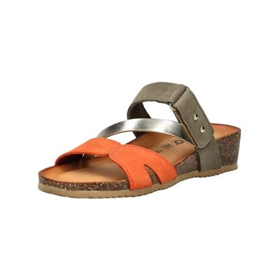 Pantolette IGI & CO "IGI & CO Pantoletten Nubukleder", Damen, Gr. 40, orange, Nubukleder, Schuhe Pantolette