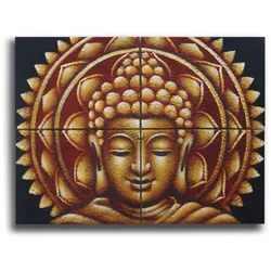 Gold Buddha Mandala Brocade Detail 30x40cm x 4