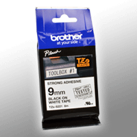 Brother P-Touch Band TZe-S221 schwarz auf weiß 9mm x 8m laminiert extra stark