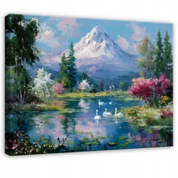 LEINWANDBILD Gebirge Landschaft Blau 120x80 cm