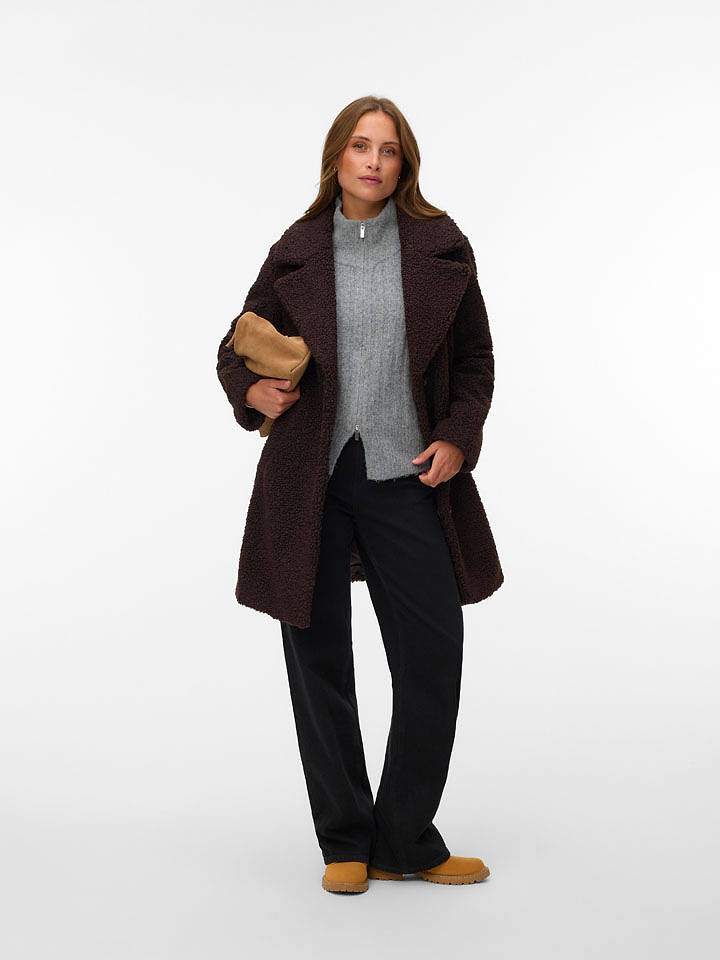 Vero Moda Teddymantel in Dunkelbraun - XS