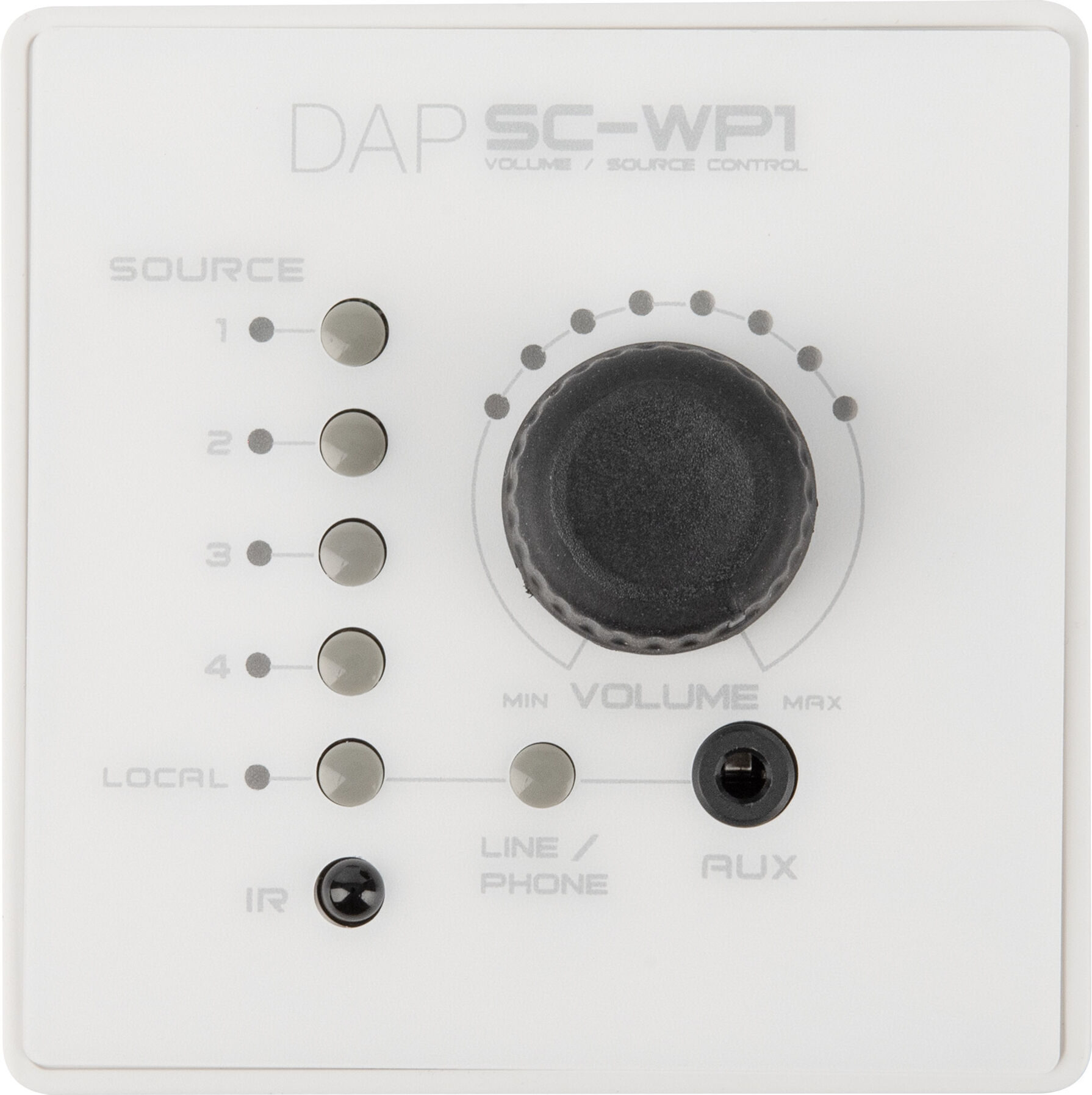 DAP Audio Sc-Wp1 Wandbedienfeld Für Sc-5.2 Source Control – Weiß