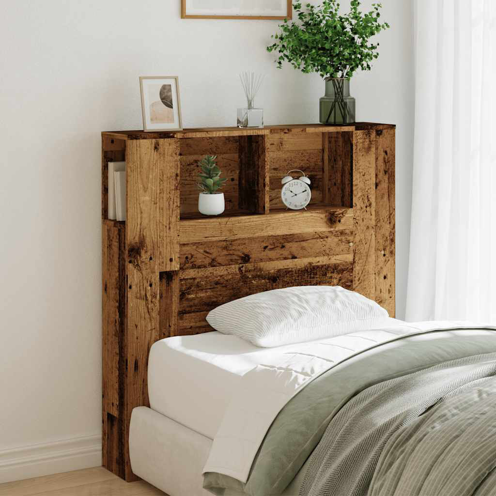 Alpen Home Melby Headboard Cabinet Old Wood Single (3')