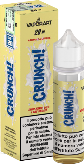 VaporArt Crunch Liquido Shot 20ml Riso Soffiato Cioccolato Bianco