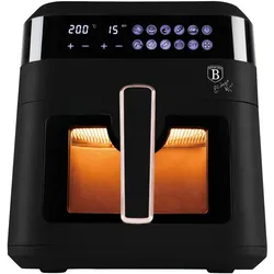 BerlingerHaus BH9446 Air fryer, 6,3L, visible window Black Rose CollectionMona, Fritteuse, Gold, Rosa, Schwarz