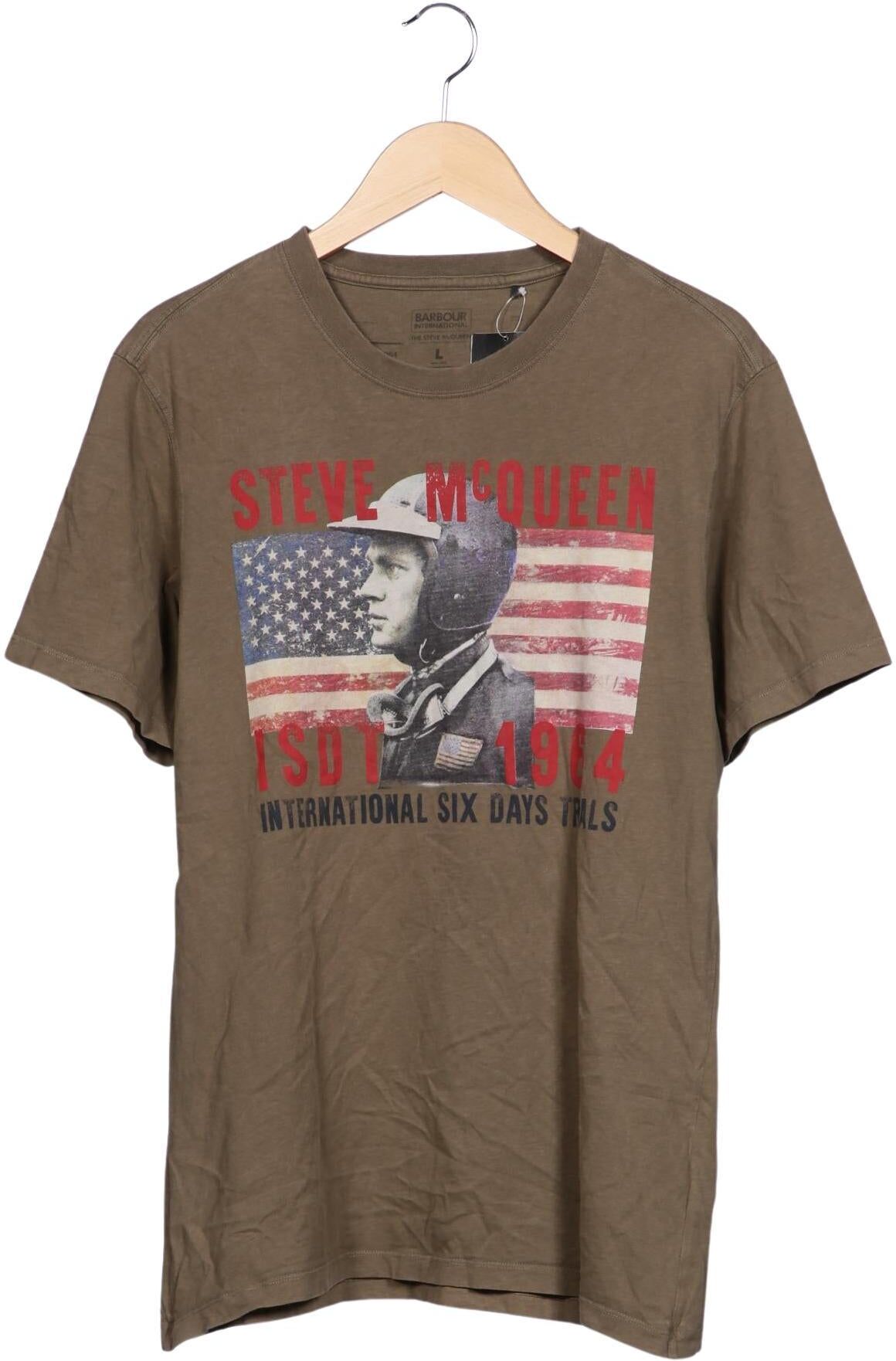 Barbour Herren T-Shirt, Grün, Gr. L, Baumwolle - Second Hand