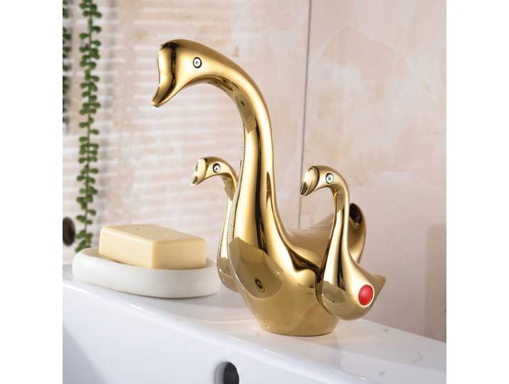 MTTUZK mode plaqué or cuivre européen antique robinet cygne Art robinet chaud et froid mélangeur robinets lavabo robinet torneira