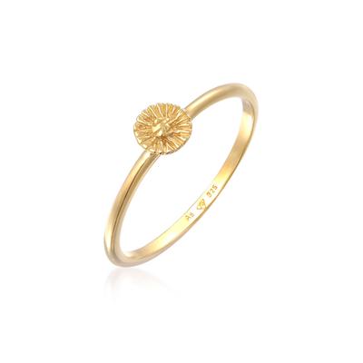 Silberring ELLI "Ring Blüte Blume Flower Hippie 925 Silber" Gr. 56, gold, Fingerringe, Damen, 56, Silber 925 (Sterlingsilber), Silberring