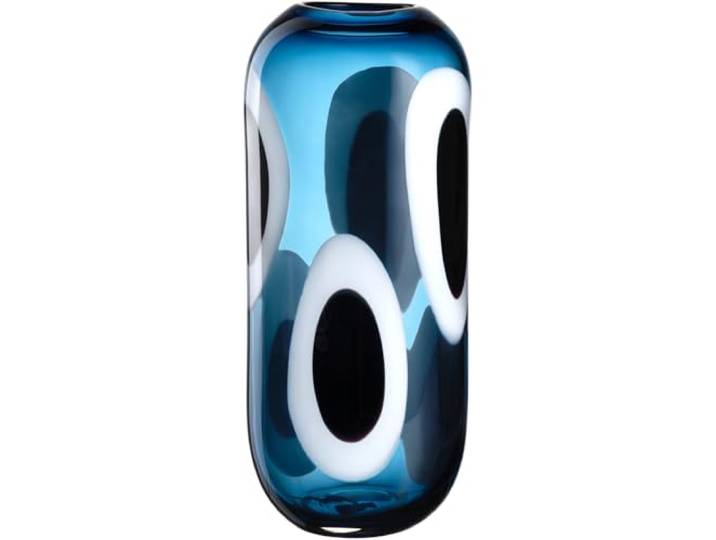 LEONARDO HOME OCCHI BLU Vase handgemachtes Kunstwerk voller Leidenschaft Elegante Blumenvase einzigartige Schönheit Kunst für Zuhause Höhe 36 cm blau 047511