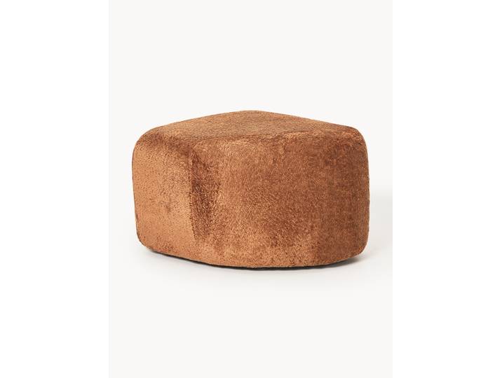 Pouf ovale en peluche-bouclette Wolke