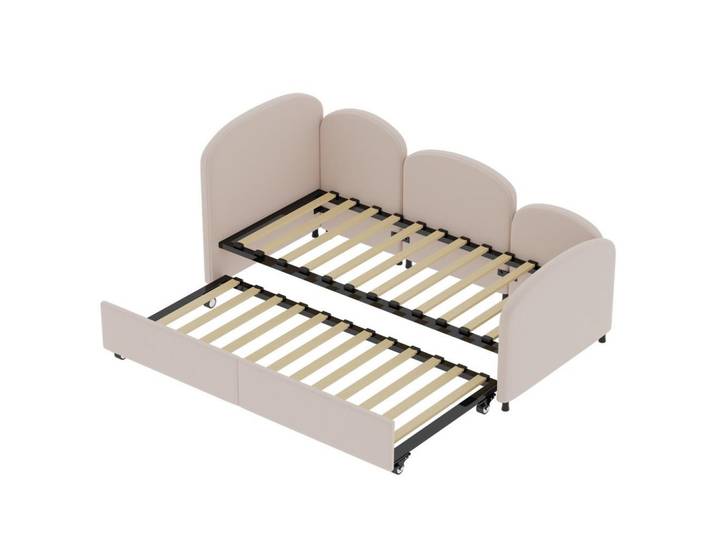 Komhtom Polsterbett 90x200cm mit Schublade in Beige, Mode, 90x200 cm, Schlafzimmer, Betten, Polsterbetten