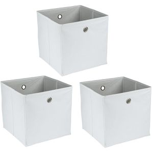 Ideen-mit-Herz Aufbewahrungskorb 013581-02, 27 L, Set, 30 x 30 x 30 cm, Stoff, weiß, 3 Stück