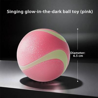 Inspired Finds HOOPET Glow Bounce Fetch Ball For Energetic Dogs pink