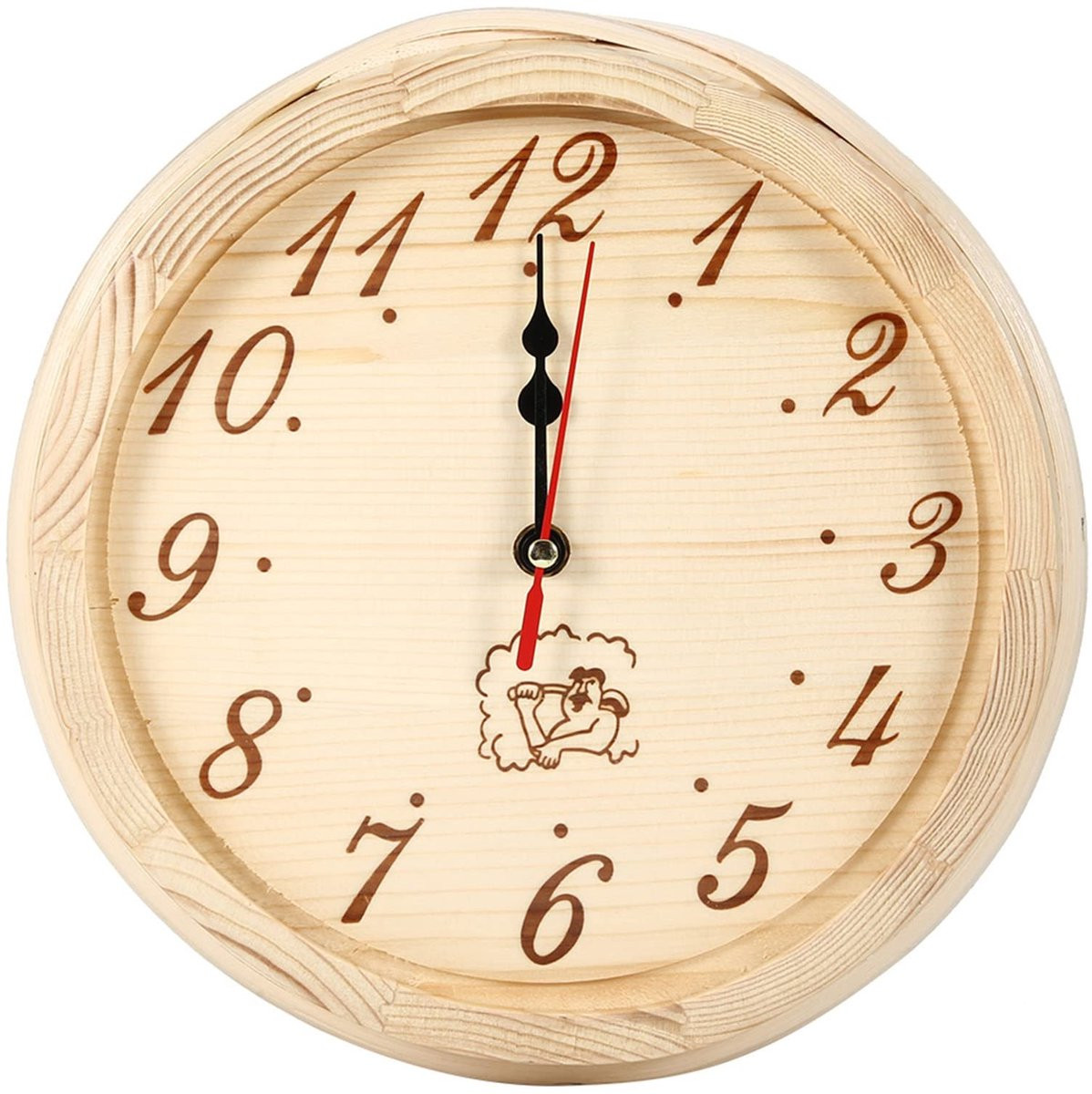 Houten Wandklok voor Badkamer en Keuken - 23 cm