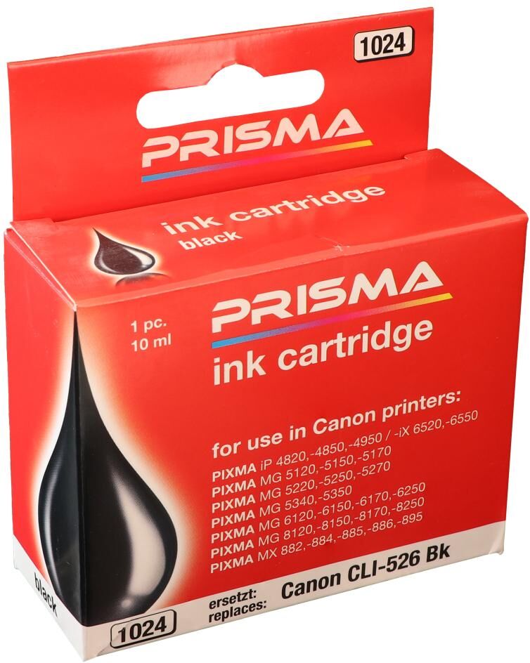 PRISMA 1024 Druckerpatrone für Canon Tintenstrahldrucker, schwarz, 10 ml