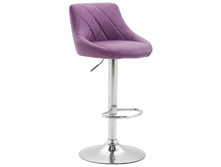 TPFLiving Barhocker Lazius Gestell Metall in Chromoptik Kunstleder - Lila