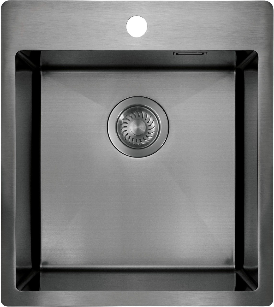 Neuesbad Edelstahlspülen, Titan, 1-Becken, 450x505x200 mit Befestigungs NB1DEZPOD10A1