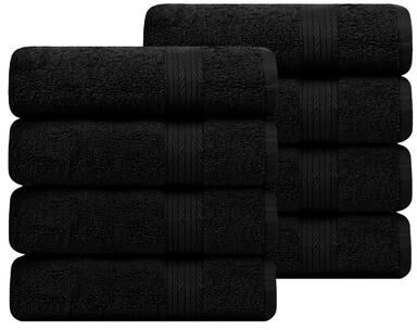 Ample Decor Cotton Plush Thick Spa Quality Hand Towels 18x28 Inch - 8 Pcs