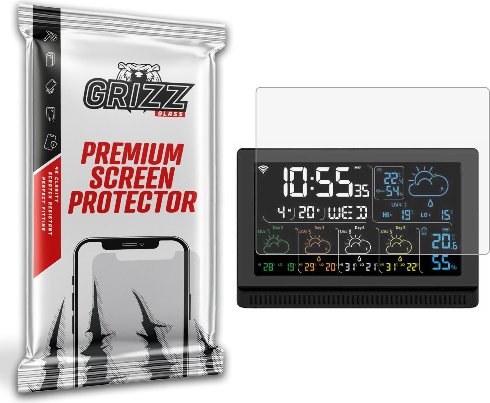 GrizzGlass PaperScreen beschermfolie voor het MANTA Windy Smart MT0200B weerstation