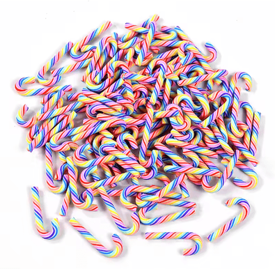 Inspire Picks Mini Resin Candy Cane Ornaments For Christmas Tree & DIY Crafts c 30pcs