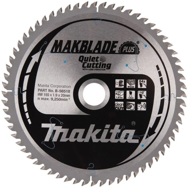 Makita MAKBLADE+ lame de scie 165x20x64Z (B-56518)