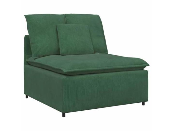 vidaXL Modulares Sofa Mittelmodul mit Kissen Dunkelgrün 100 cm