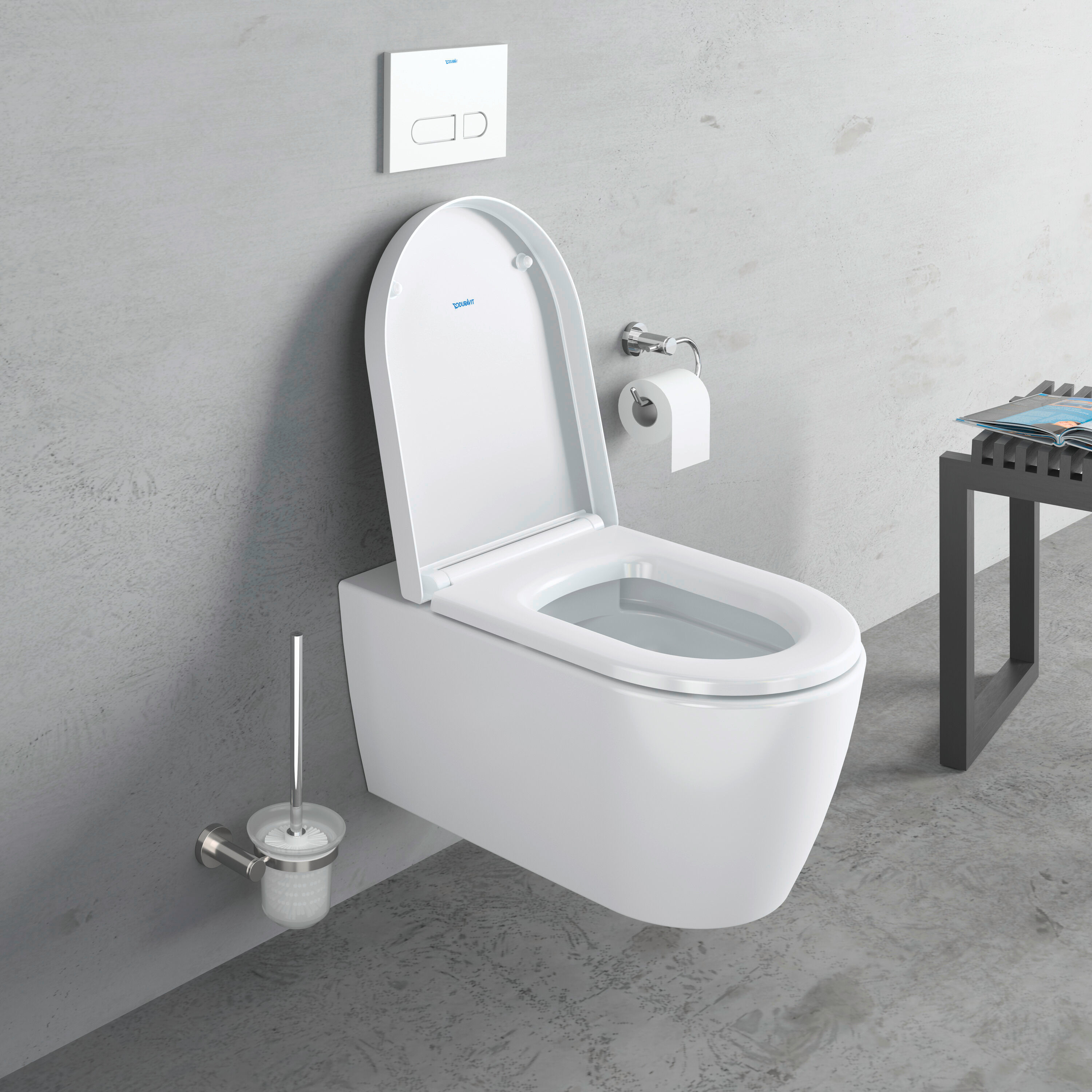 Ensemble WC suspendu Duravit Me by Starck 45290900A11 avec abattant, sans bride, WonderGliss blanc