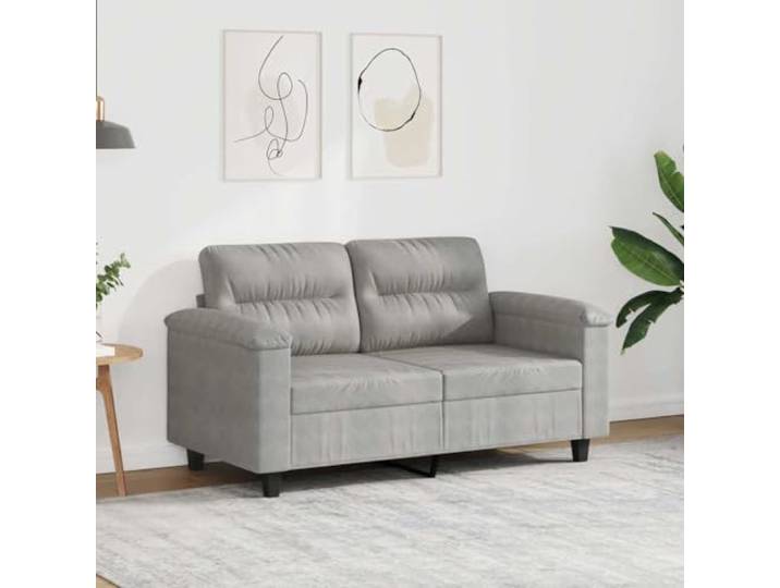 HEFZGDB 2-Sitzer Sofa Hellgrau 120 cm Mikrofasergewebe Langlebig Modern für Wohnzimmer Sitzgruppe Polstermöbel Bequem Stilvoll Metallgestell