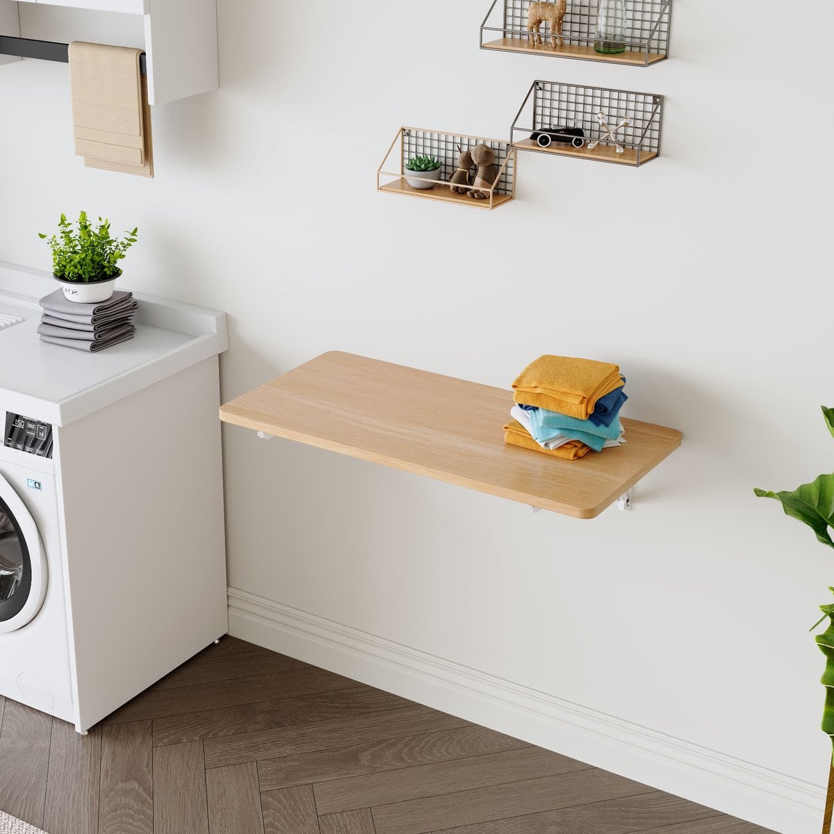 Multifunctionele wandklaptafel voor keuken, wasruimte of thuiskantoor