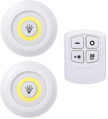Inspire Daily Merch Dimmable LED Under Cabinet Light With Remote Control Battery Operated LED Closet Lights white 2 Lamp With Rc