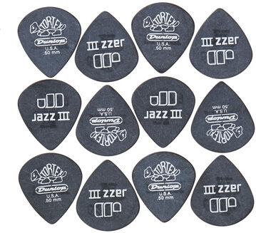 Dunlop Tortex Black Silver Jazz 50 6P