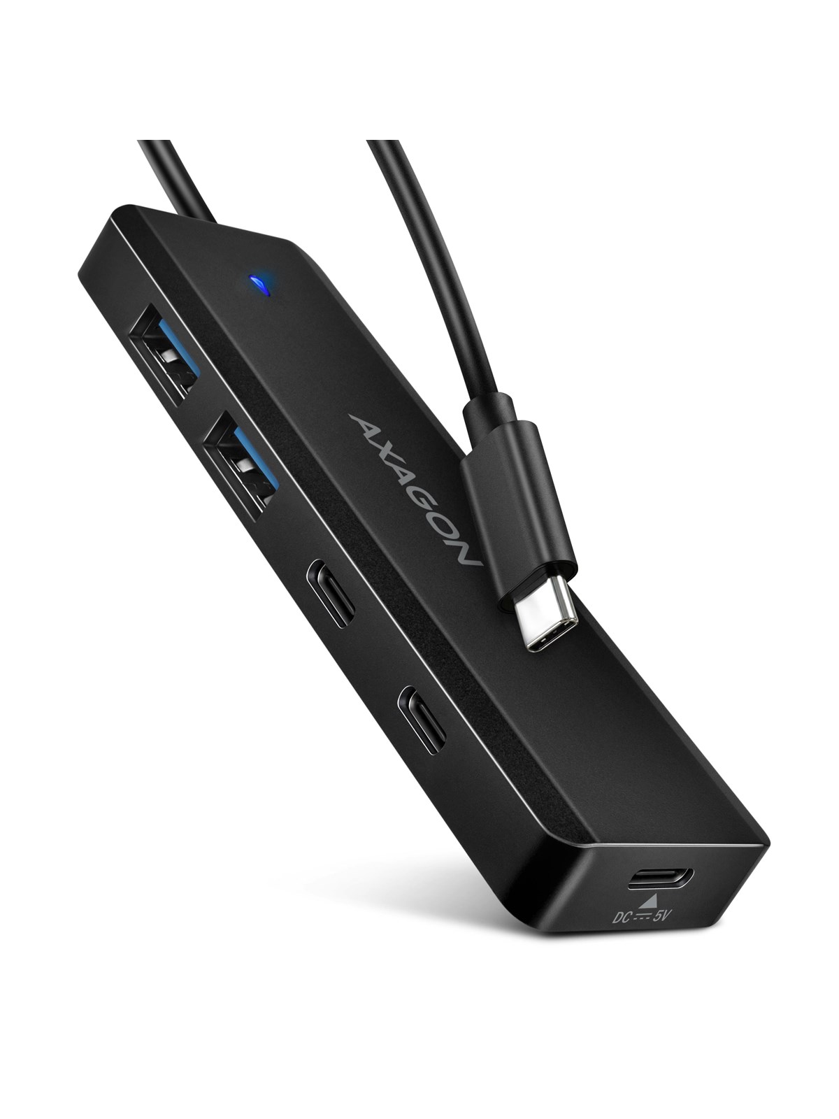 AXAGON HUE-C2C Schnittstellen-Hub USB-Hubs - 4 - Schwarz