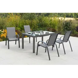 Gartentischgruppe Amalfi 5-tlg. Graphitfarben