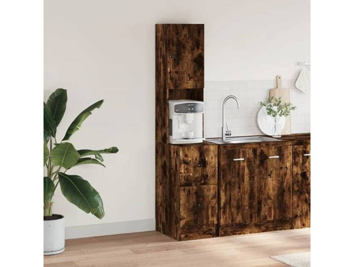 Promo 2026 Armoire de cuisine chêne fumé 35x50x180 cm bois d'ingénierie - S7012035