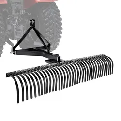 VEVOR Vertikutierer, 1830 mm Arbeitsbreite, Rasentraktor Rechen mit 36 robusten Stahlzinken, Traktor-kompatibler Dreipunkt-Gartenrechen, Rasenlüfter ideal für Bodenbearbeitung & Rasenpflege