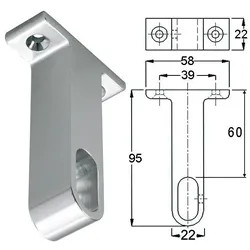 Hermeta, Kleiderschrank Zubehör, Schrankrohr-Mittellager
