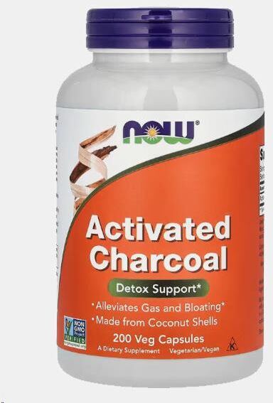 NOW ACTIVATED CHARCOAL 200 CAPSULAS