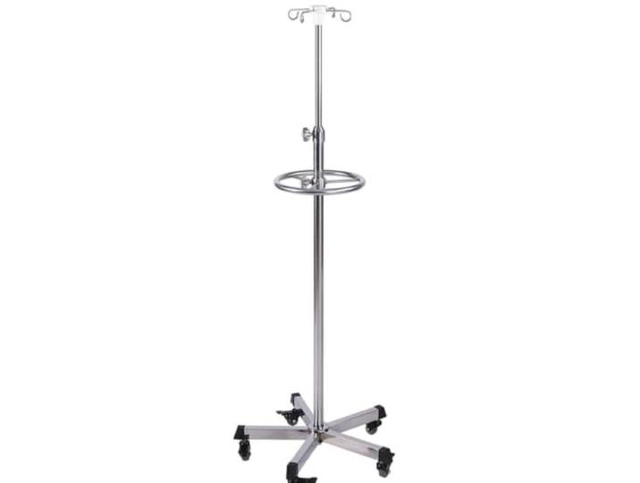 Rollender Infusionsständer, 5 feststellbare Schwenkräder, verdickt Infusionsständer aus Edelstahl mit 4 Haken und 5 Beinen infusionsständer