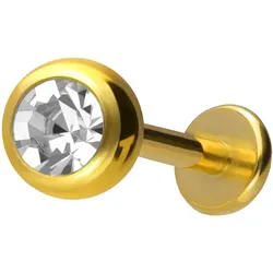Titan Labret mit Innengewinde KRISTALL