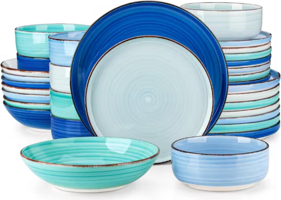 Montario Serviesset – 32-delig – Blauw – Keramisch – voor 8 personen