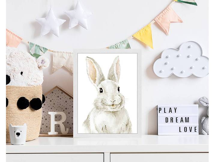 Tableau déco Bunny 33 x 43cm Multicolore