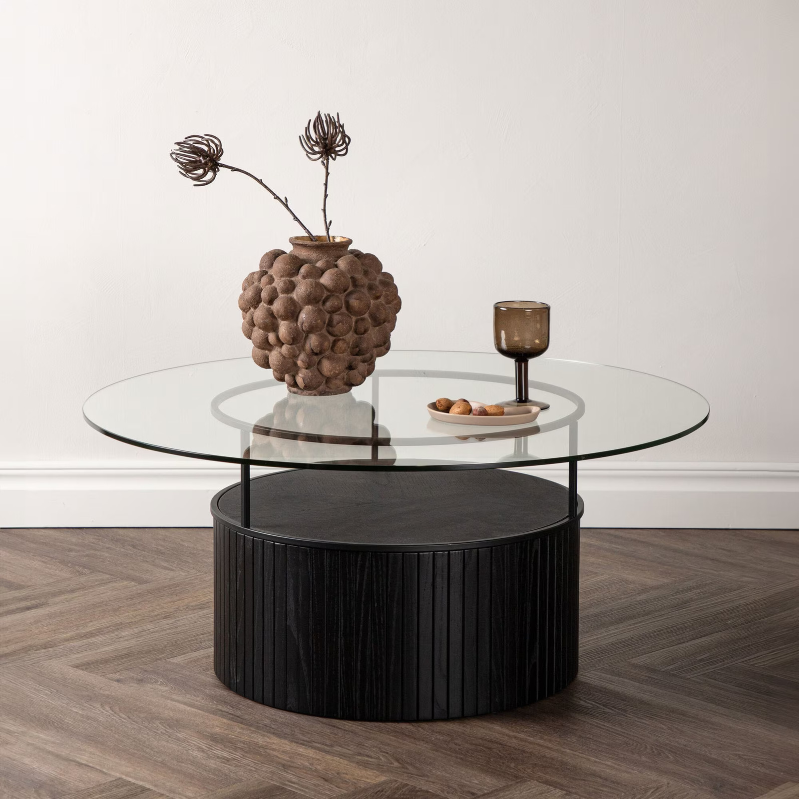Nohr Ronde Salontafel Jilliam Glas Zwart Ø 90 cm