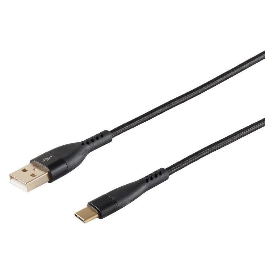 Berrybase BlackCotton USB 2.0 Type-C Kabel, schwarz, 1,0m (1 m, USB 2.0) (20-71025)