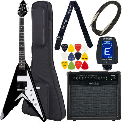 Harley Benton Victory-BK Cl. Series Bundle 2 Schwarz Hochglanz