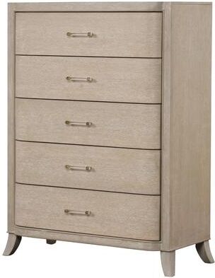 Benjara Fea Tall Dresser Chest, 5 Drawers, Natural Light Oak Brown, Acrylic Handles